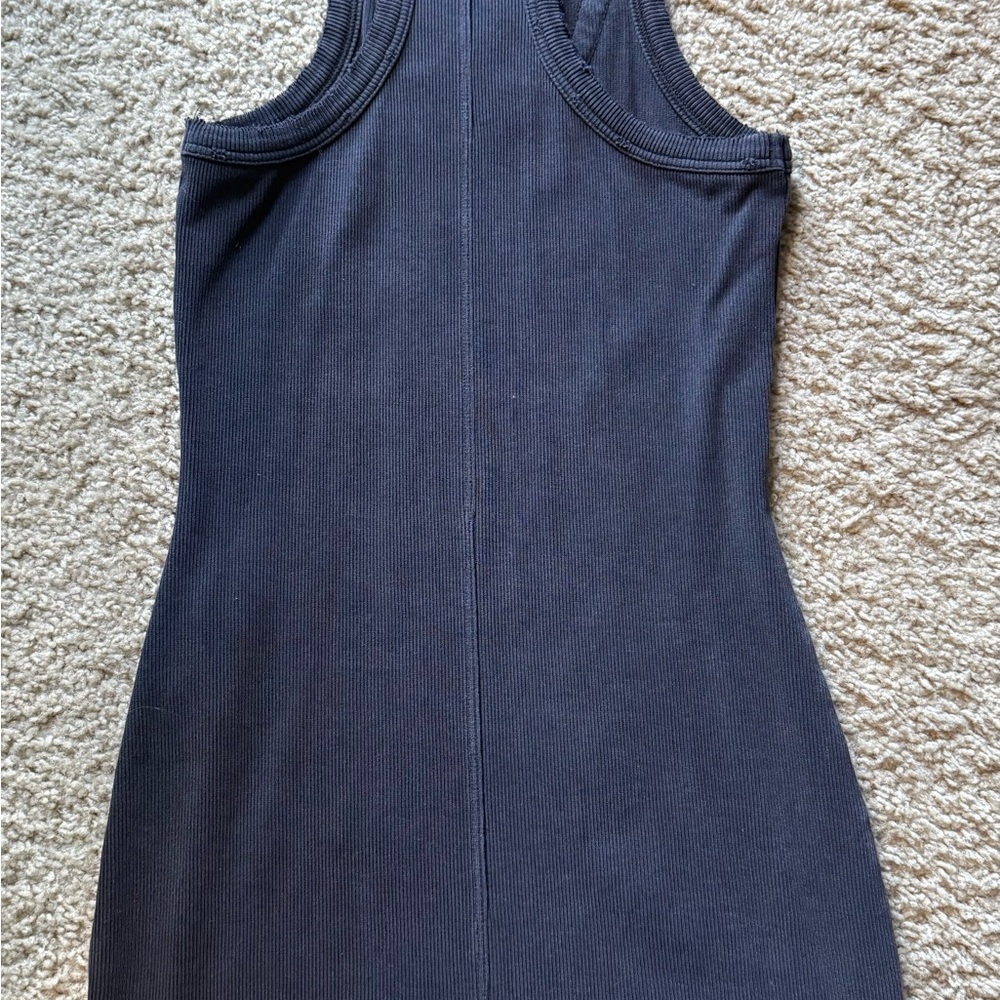Alexander Wang Black Ribbed Racerback Dress - Picture 3 of 3